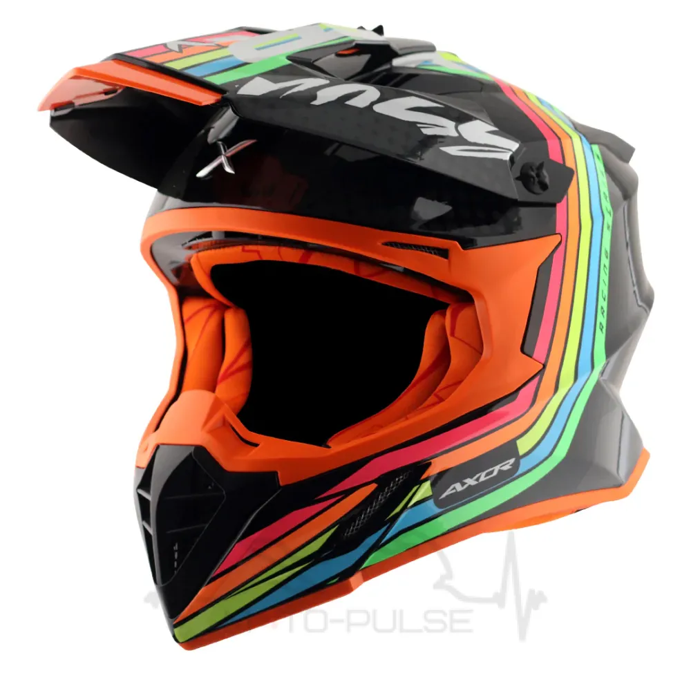 Мотошолом AXOR X-CROSS Graphics (Чорно-кольоровий) M